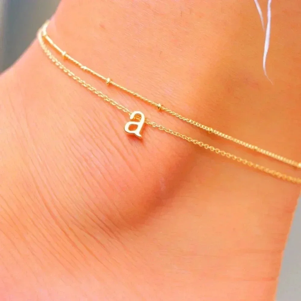 💛GOLD A to Z LETTER SPARKLE INITIAL ANKLET ALPHABET BRACELET GIFT, ELDM22279 - Picture 11 of 12